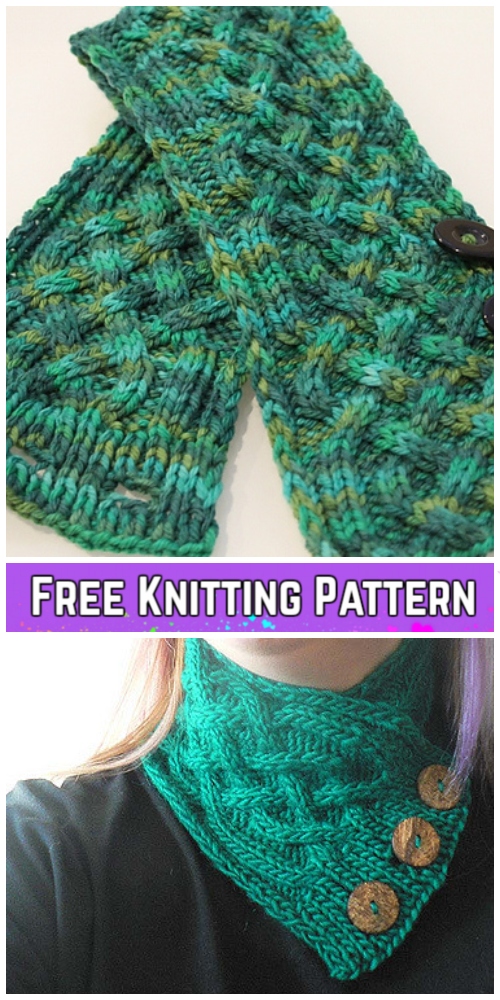 Knit Celtic Cable Neckwarmer Scarf Free Knitting Pattern