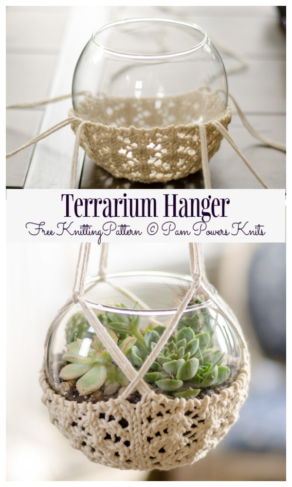 Knit Terrarium Hanger Free Knitting Pattern