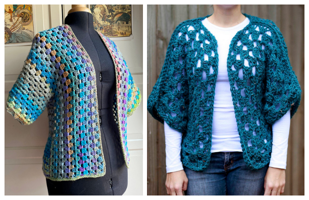 Granny square shrug crochet on sale pattern