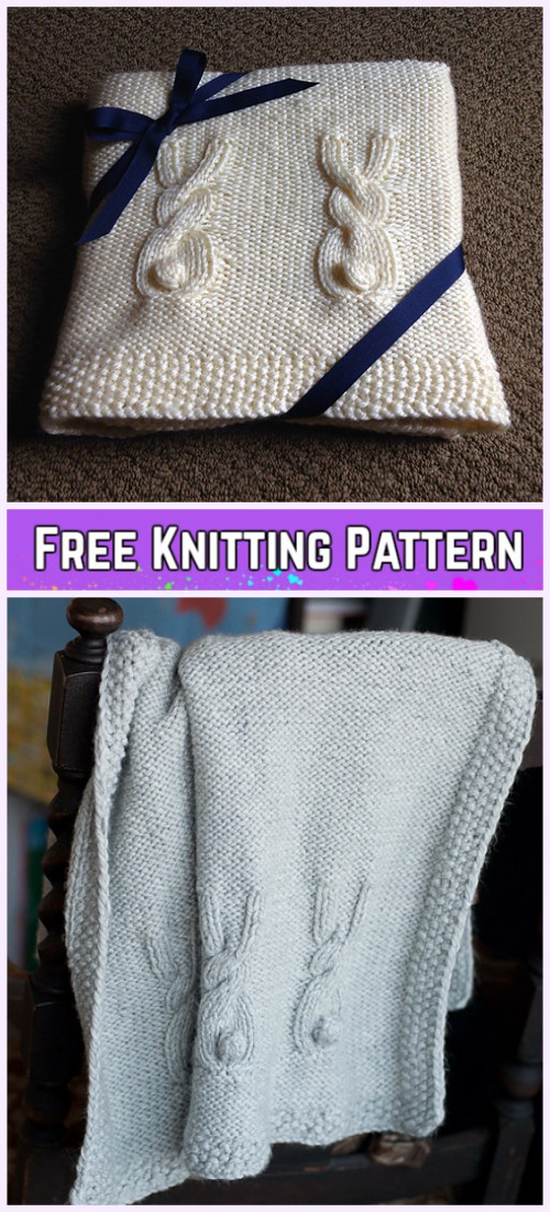 Heirloom Cable Bunny Blanket Free Knitting Pattern