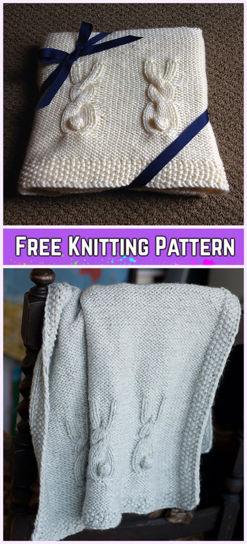 Free bunny blanket knitting pattern hot sale