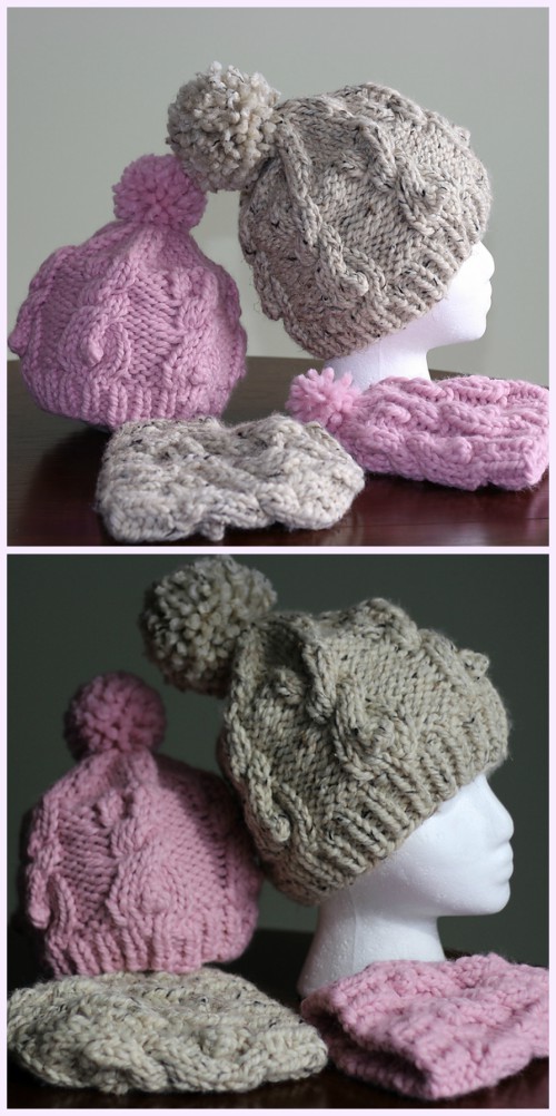 Cable Bunnies Hat Knitting Pattern