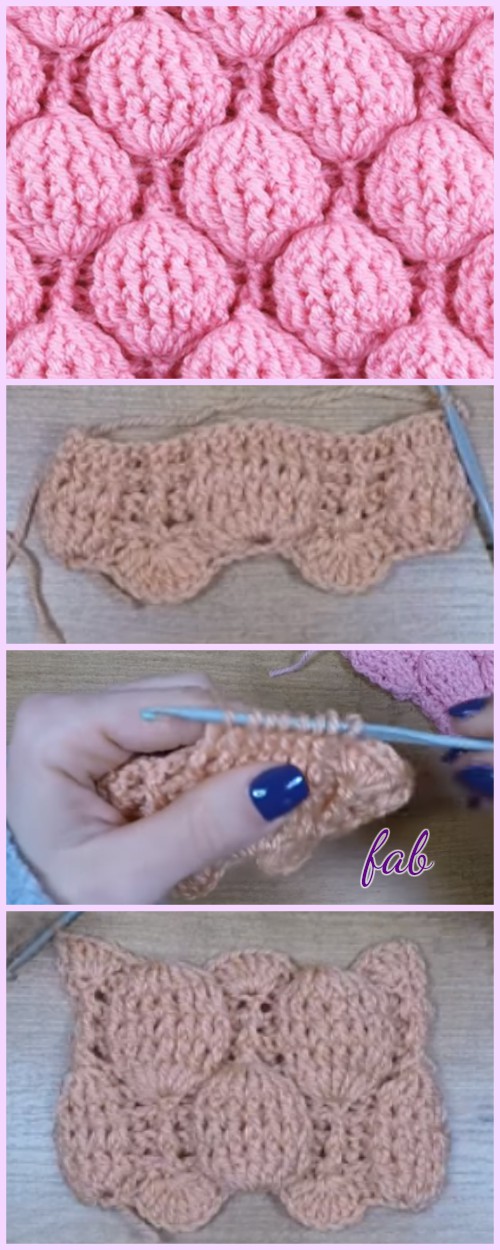 Crochet Point Balloon Stitch Free Pattern with Video Tutorial