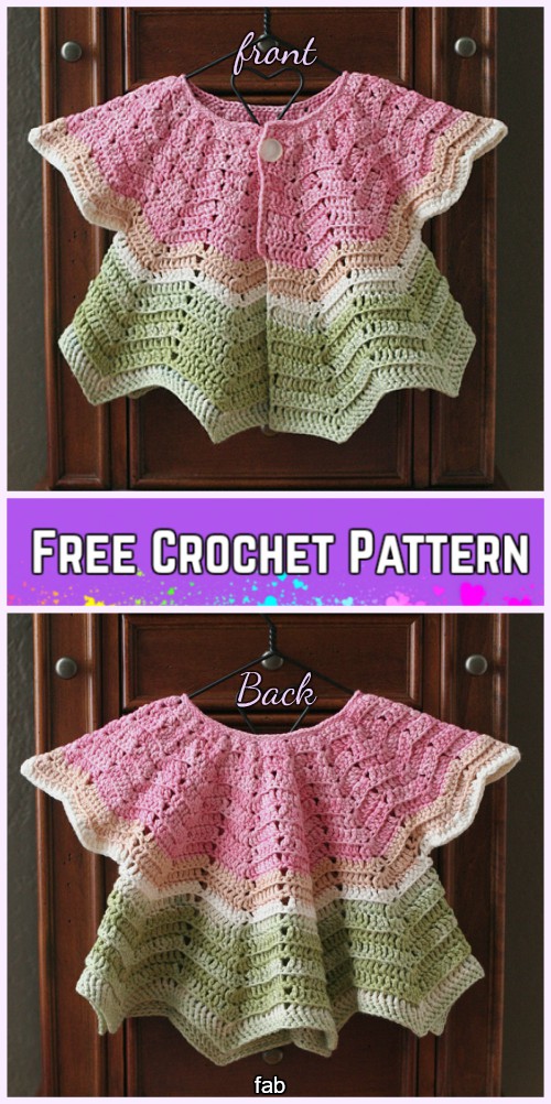 Crochet Chevron Baby Cardigan and Hat Set Free Pattern Crochet Chevron Baby Cardigan and Hat Set Free Pattern
