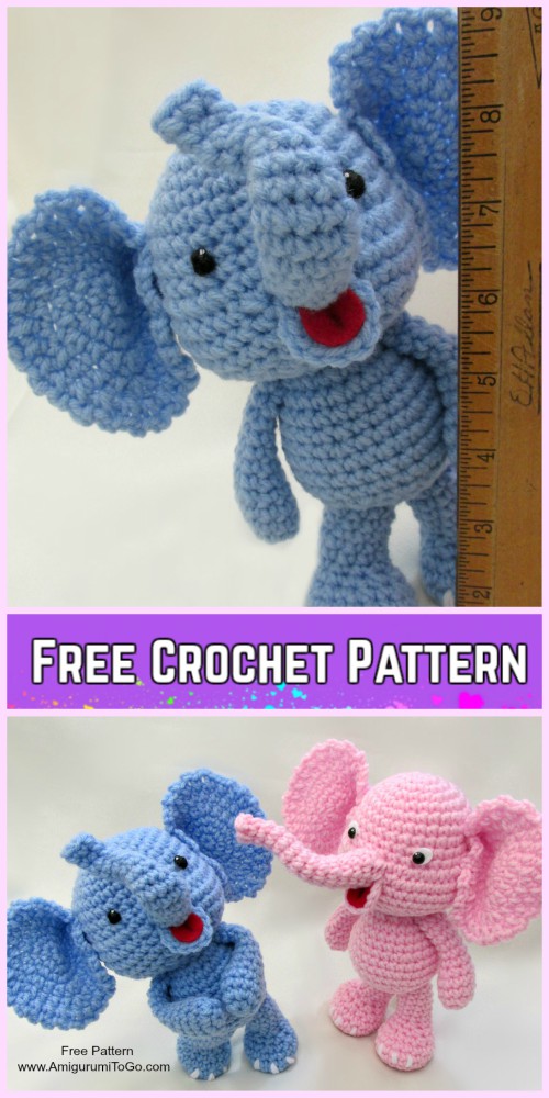 Crochet Elephant Plush Toy Amigurumi Free Patterns-Crochet Baby Elephant Free Crochet Pattern