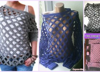 Crochet Off Shoulder Net Spring Sweater Free Pattern (Video) Crochet Off Shoulder Net Spring Sweater Free Pattern (Video)