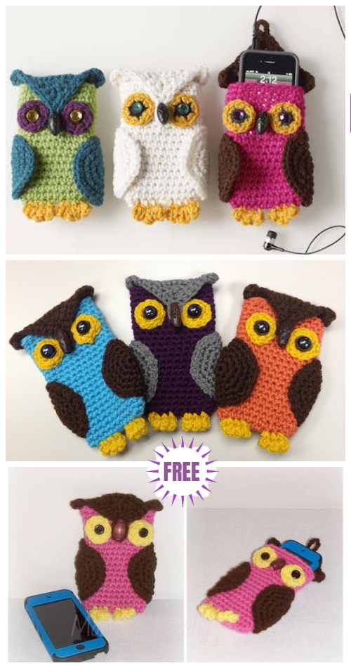 Crochet Owl Cell Phone Cozy Free Patterns