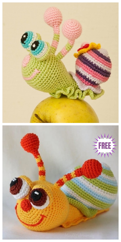 Crochet Pop Eye Snail Amigurumi Free Pattern