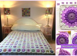 Crochet Sunburst Granny Square Blanket Free Pattern with Video Tutorial Crochet Sunburst Granny Square Blanket Free Pattern