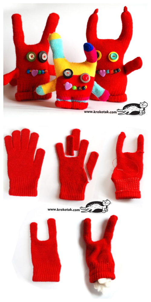 DIY Glove Monster Sewing Tutorials for Kids Fun