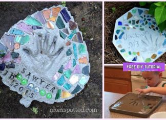 DIY Handprint Concrete Stepping Stone Tutorials, Fun Garden Crafts for Kids DIY Handprint Concrete Stepping Stone Tutorials