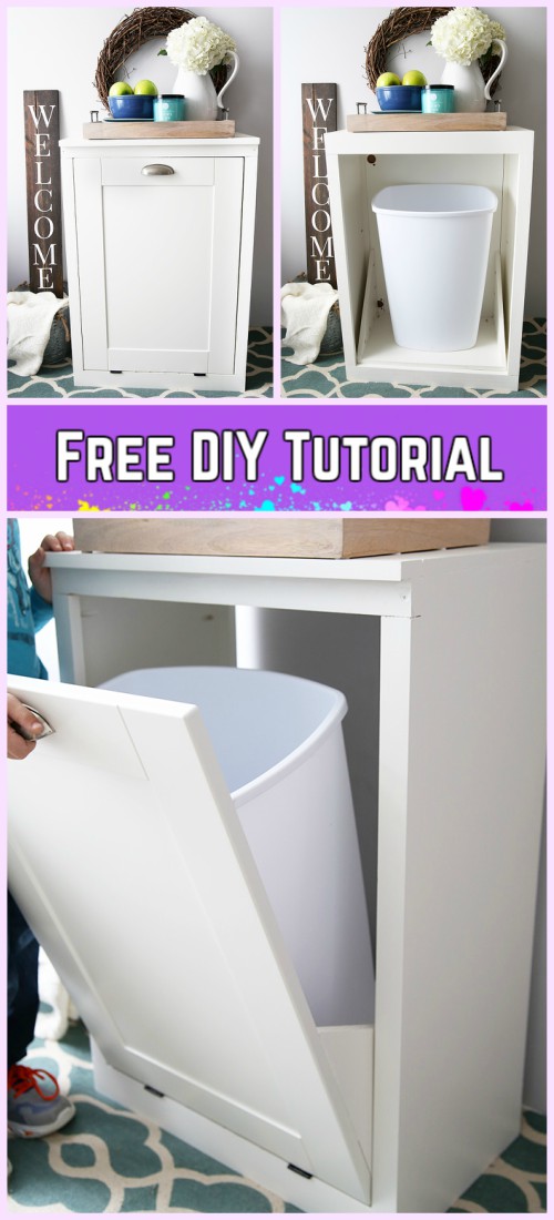 DIY Trash Bin Cabinet, Unfinished Trash Can Cabinet, Tilt Out Cabinet, –  thefurniturefarm