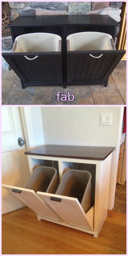 DIY Trash Bin Cabinet, Unfinished Trash Can Cabinet, Tilt Out Cabinet, –  thefurniturefarm