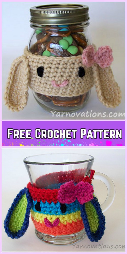 Crochet Easter Bunny Rabbit Cup Cozy Free Pattern