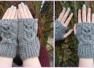 Knit Owl Mitts Fingerless Gloves Free Knitting Pattern Knit Owl Mitts Fingerless Gloves Free Knitting Pattern