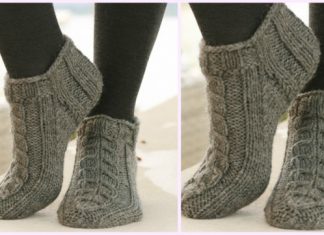 Knit Short Cable Socks Free Knitting Pattern Knit Short Cable Socks Free Knitting Pattern