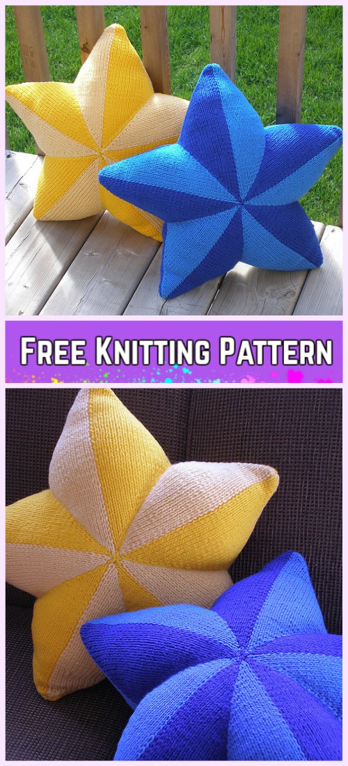 Knit Star Pillow Free Knitting Pattern