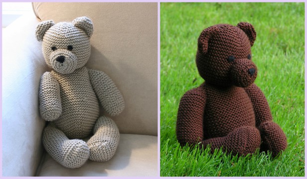 Knit Teddy Bear Plush Toy Free Knitting Patterns