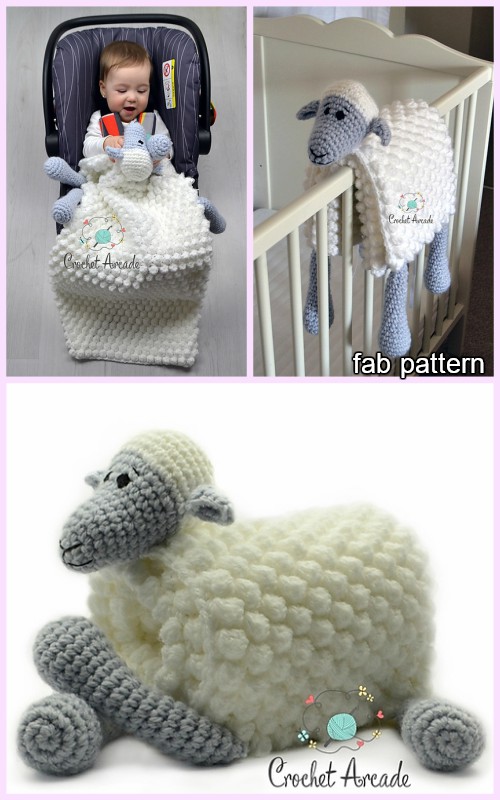 Cuddle and Play Sheep Blanket Crochet Pattern
