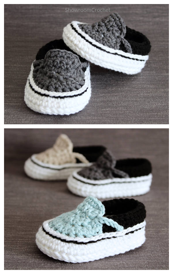 Crochet Vans Style Baby Sneakers Crochet Pattern