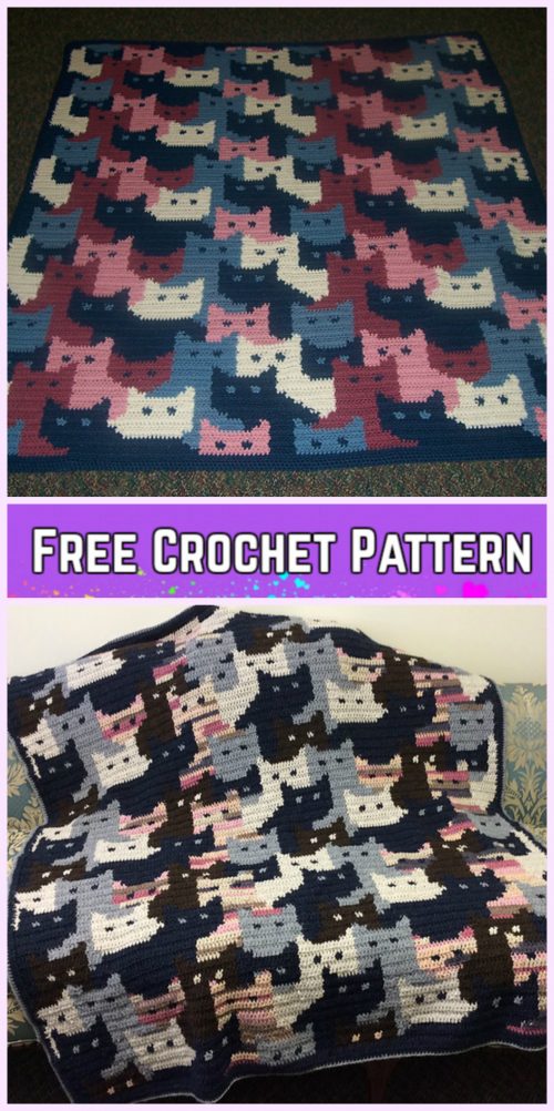 Crochet Cat Afghan Blanket Free Crochet Pattern