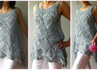 Crochet Pineapple Stitch Sleeveless Top Crochet Pattern for Ladies Crochet Pineapple Stitch Sleeveless Top