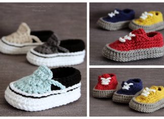 Vans Style Baby Sneakers Crochet Patterns + Video Crochet Vans Style Baby Sneakers Crochet Pattern