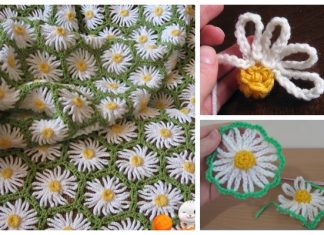 Easy Daisy Flower Blanket Free Crochet Pattern + Video Crochet Easy Daisy Flower Blanket Free Crochet Pattern + Video