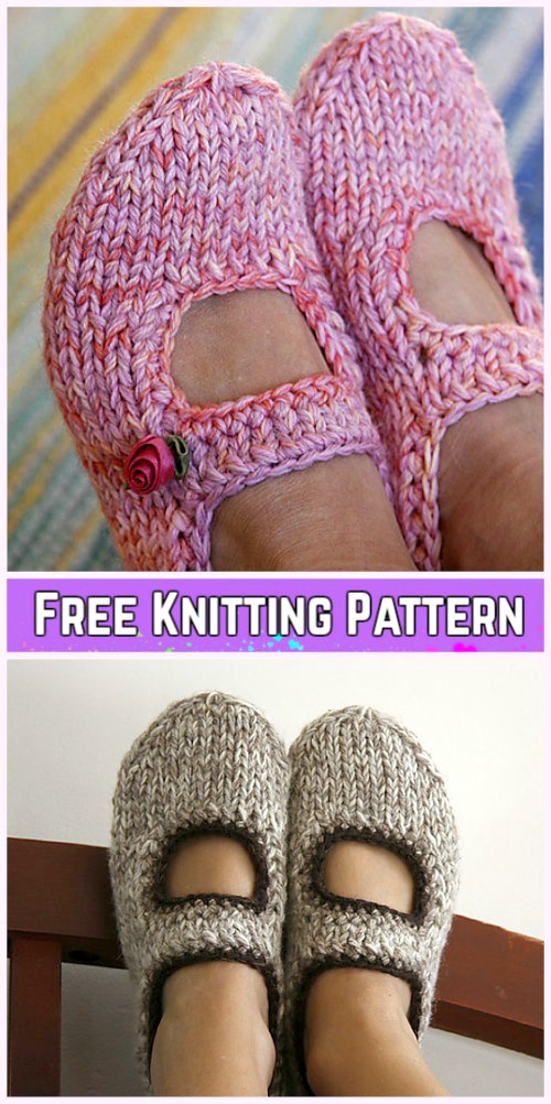 Knit AK's Slippers Free Knitting Pattern for Ladies
