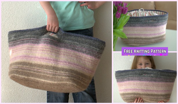 Knit Scrap Yarn Changeover Project Bag Free Knitting Pattern