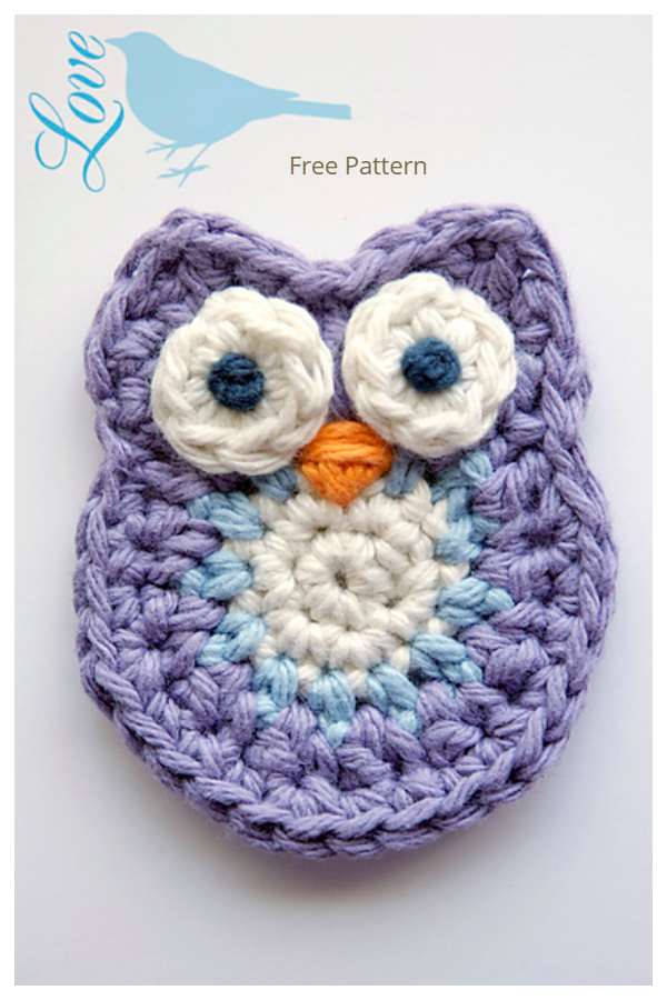 Owl Applique Free Crochet Pattern
