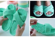 Criss Cross Spa Slippers Free Crochet Patterns + Video Criss Cross Spa Slippers Free Crochet Patterns + Video