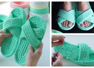 Criss Cross Spa Slippers Free Crochet Patterns + Video Criss Cross Spa Slippers Free Crochet Patterns + Video