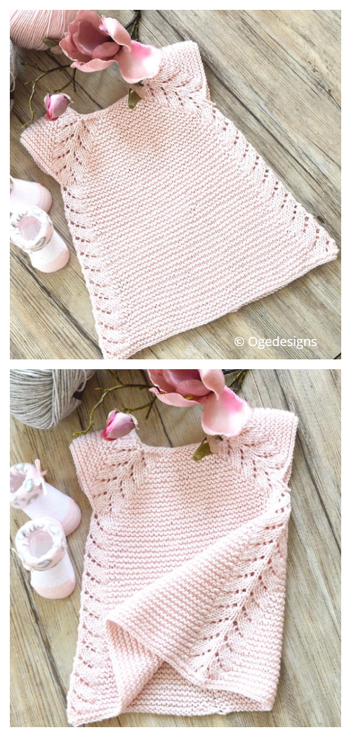 Knit Lil’ Rosebud Seamless Top Down Dress Knitting Pattern