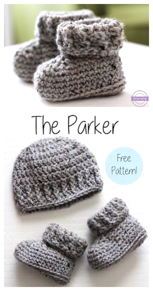 The Parker Baby Ankle Boots Free Crochet Patterns
