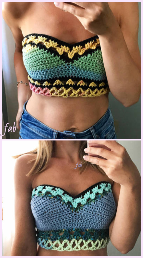 Handmade Rainbow Crochet Bralette Top