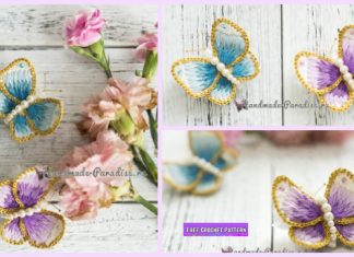 Crochet 3D Embroidery Butterfly Free Crochet Pattern Crochet 3D Embroidery Butterfly Free Crochet Pattern