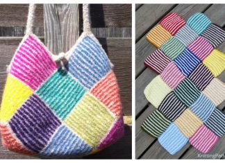 Knit Garter Stripe Square Bag Free Knitting Pattern Knit Garter Stripe Square Bag Free Knitting Pattern