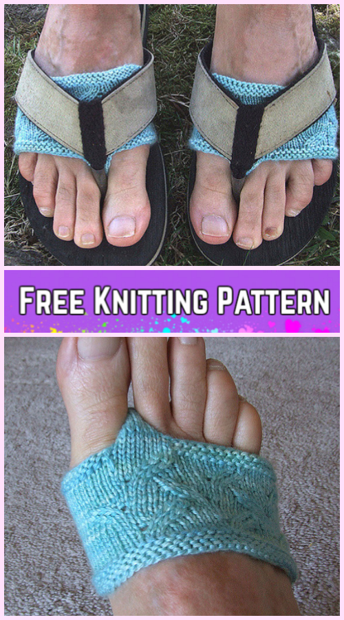 Knit Flippant Thong Socks Free Knitting Pattern to Protect Your Toes This Summer