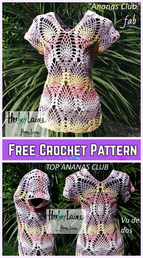 Crochet Stunning Pineapple Top Free Crochet Pattern For Ladies