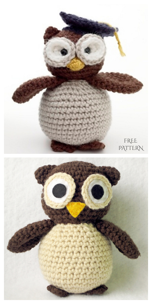 Crochet Graduation Owl Amigurumi Free Pattern 
