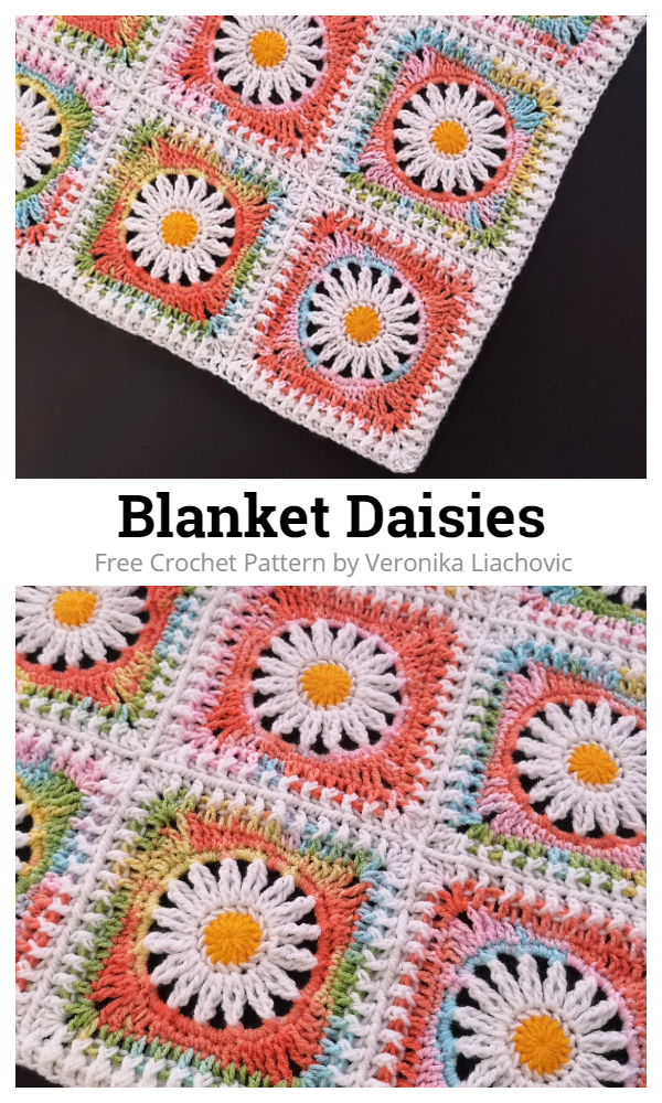 Daisy Flower Blanket Free Crochet Patterns