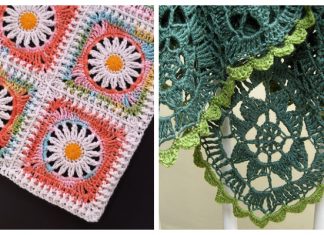 6 Daisy Flower Blanket Free Crochet Patterns + Video Crochet Daisy Flower Blanket Free Crochet Patterns + Video