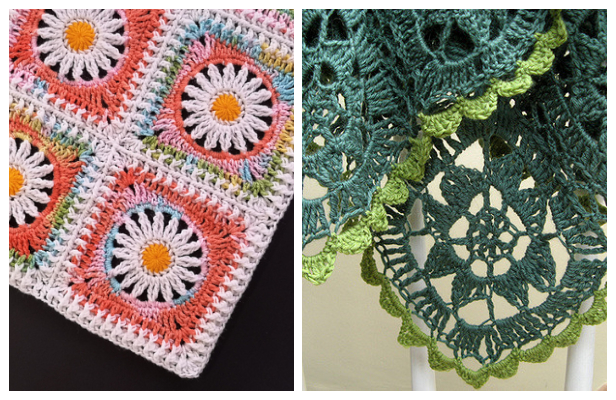Crochet Daisy Flower Square Blanket Free Crochet Patterns