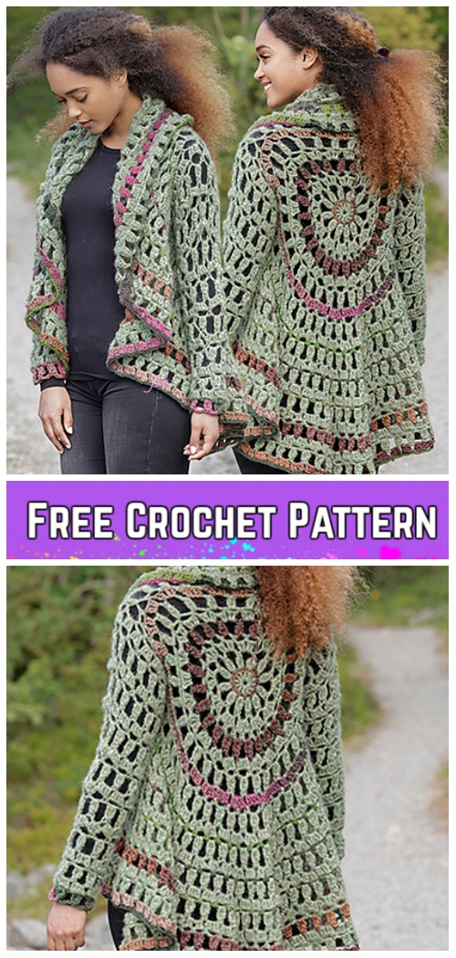Crochet Forest Cycle Jacket Free Crochet Pattern