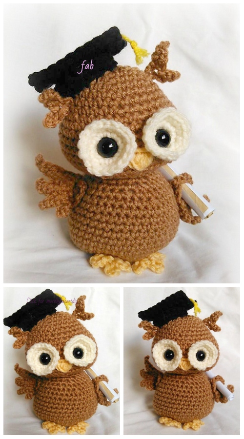 Crochet Newton the Graduation Owl Amigurumi Paid Pattern 