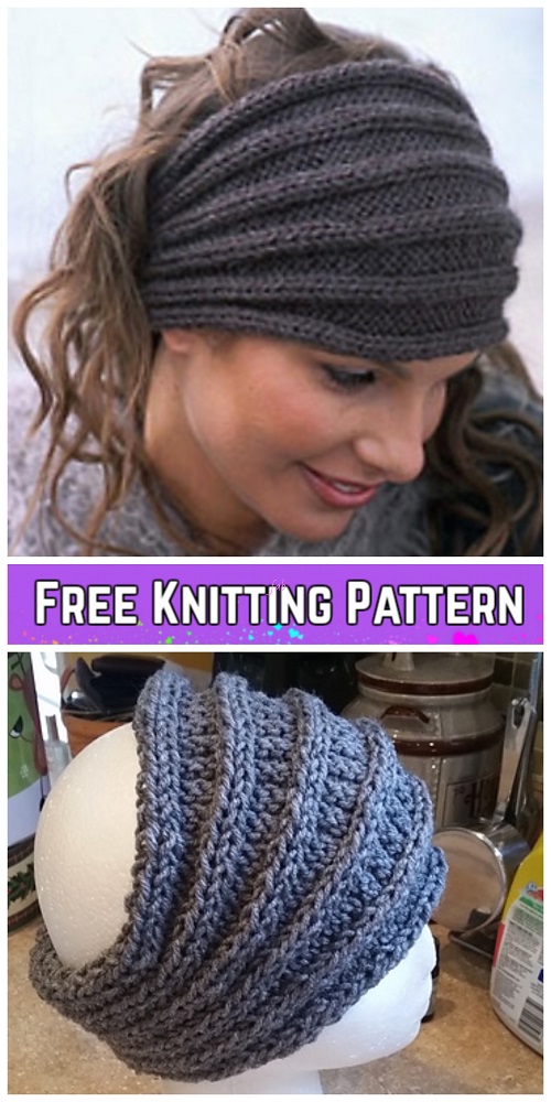 Knit Saturn Rings Ribbed Headband Free Knitting Pattern