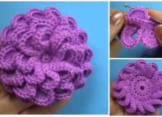 Layered 3D Flower Crochet Free Pattern – Video Layered 3D Flower Crochet Free Pattern - Video