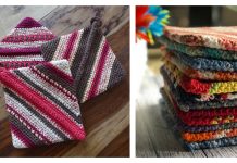 Double-thick Diagonal Potholder Free Crochet Pattern Double-thick Diagonal Potholder Free Crochet Pattern