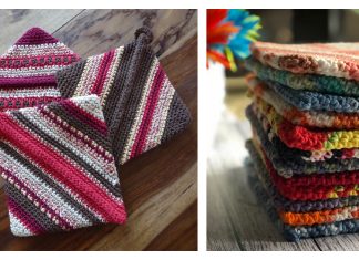 Double-thick Diagonal Potholder Free Crochet Pattern Double-thick Diagonal Potholder Free Crochet Pattern